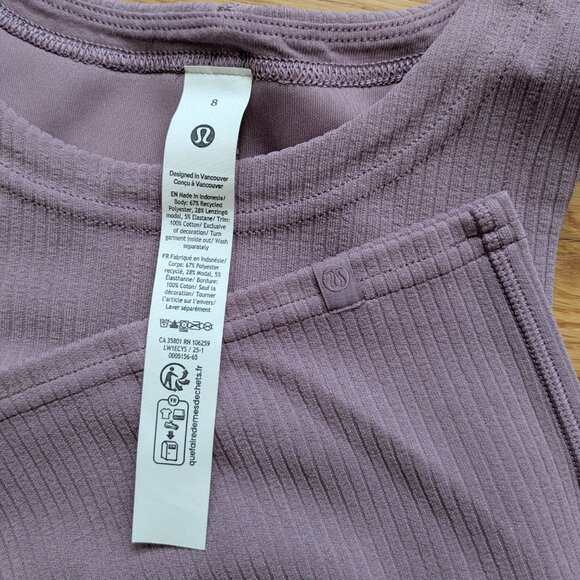 Lululemon Ribbed Softstreme Slim-Fit Tank Dress Sz 8 - Picture 3 of 3